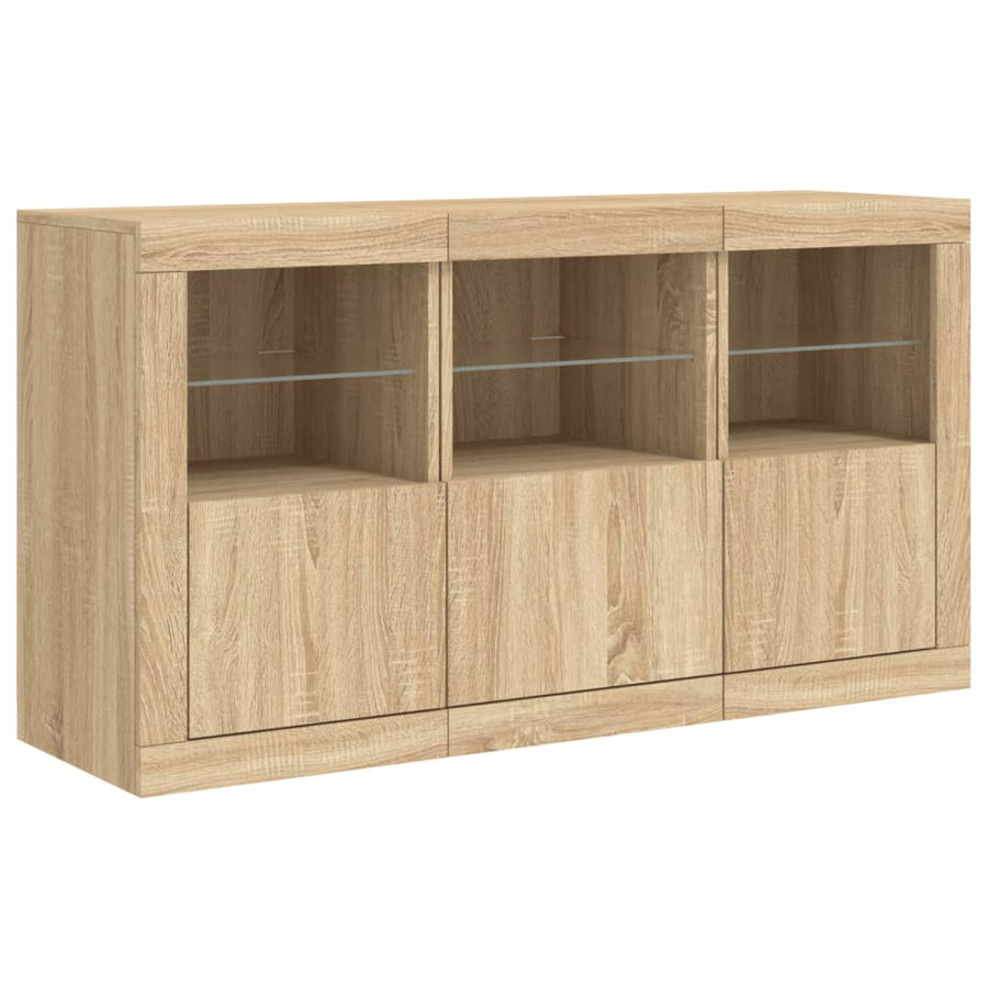 Dressoir Met Led-Verlichting 23X37X67 Cm Kleurig Sonoma eiken