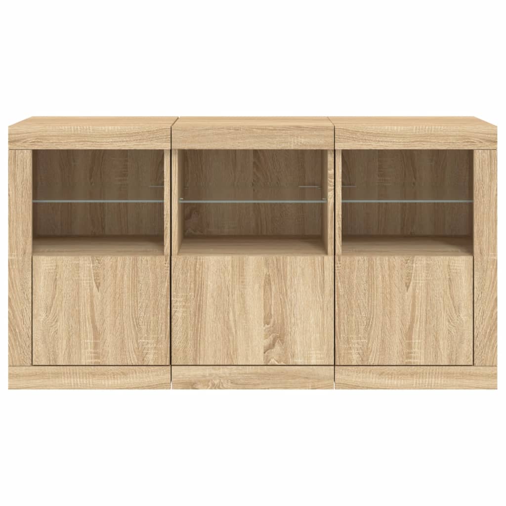 Dressoir Met Led-Verlichting 23X37X67 Cm Kleurig Sonoma eiken