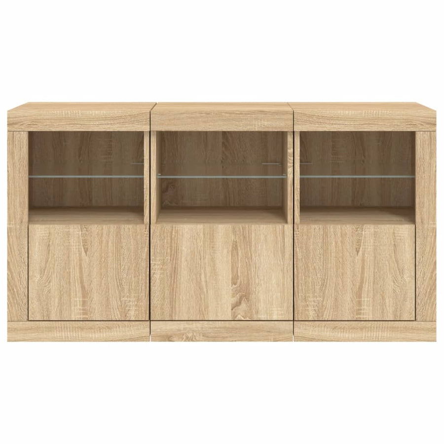 Dressoir Met Led-Verlichting 23X37X67 Cm Kleurig Sonoma eiken
