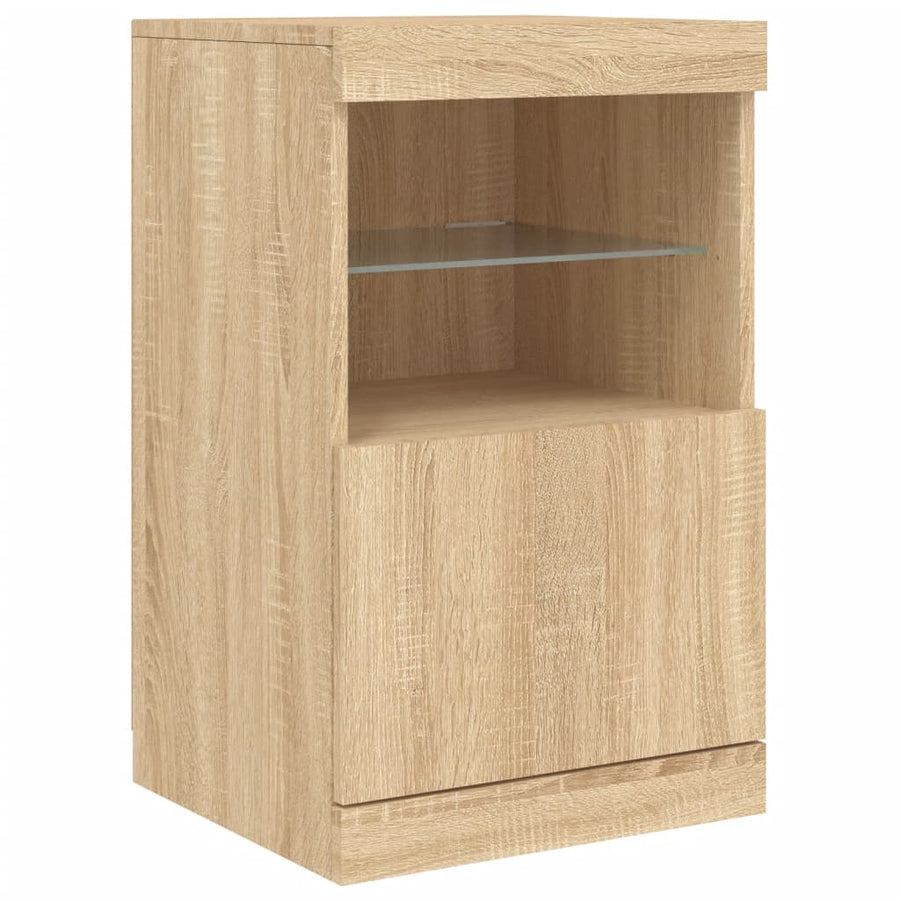 Dressoir Met Led-Verlichting 23X37X67 Cm Kleurig Sonoma eiken