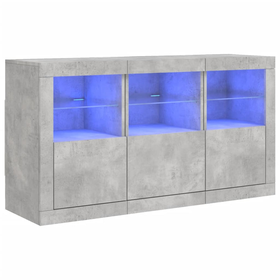 Dressoir Met Led-Verlichting 23X37X67 Cm Betongrijs