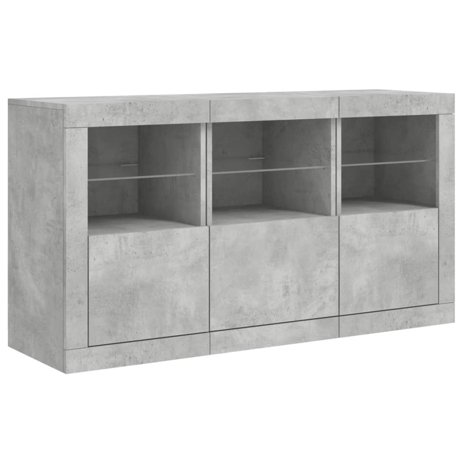 Dressoir Met Led-Verlichting 23X37X67 Cm Betongrijs