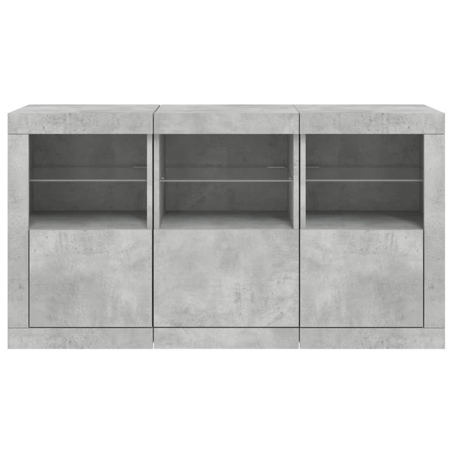 Dressoir Met Led-Verlichting 23X37X67 Cm Betongrijs