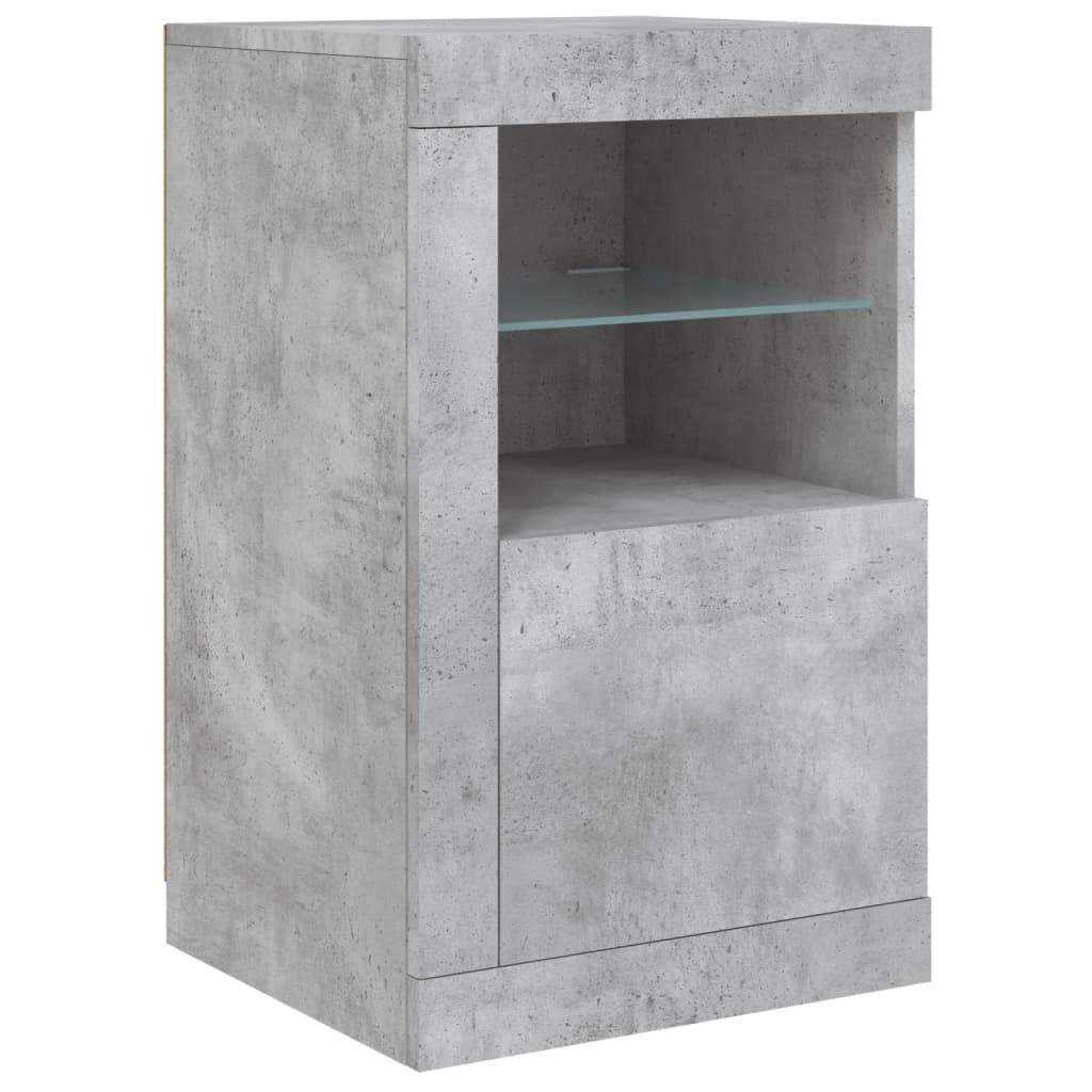 Dressoir Met Led-Verlichting 23X37X67 Cm Betongrijs