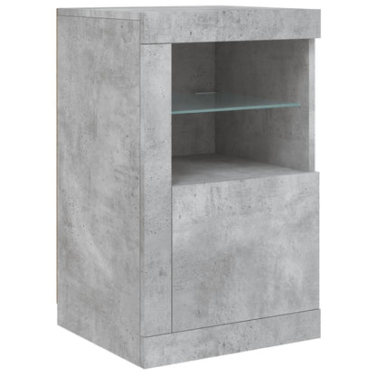 Dressoir Met Led-Verlichting 23X37X67 Cm Betongrijs