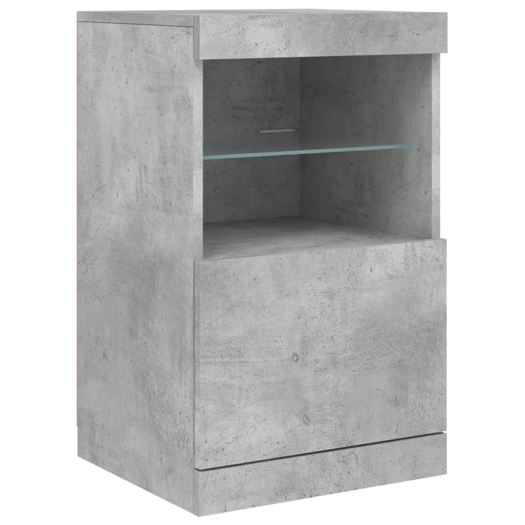 Dressoir Met Led-Verlichting 23X37X67 Cm Betongrijs