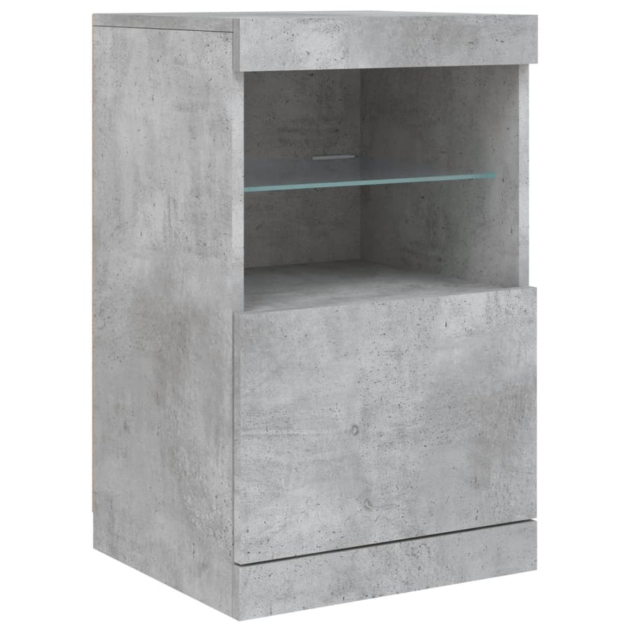 Dressoir Met Led-Verlichting 23X37X67 Cm Betongrijs