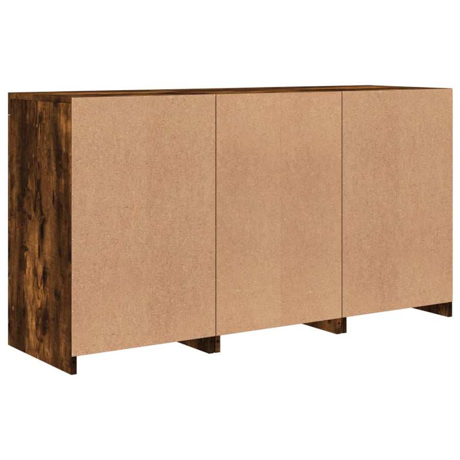 Dressoir Met Led-Verlichting 23X37X67 Cm Kleurig Gerookt eiken