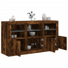 Sideboard with LED lighting 123x37x67 cm smoked oak-colored