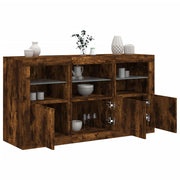 Dressoir 123x37x67 cm gerookt eiken led