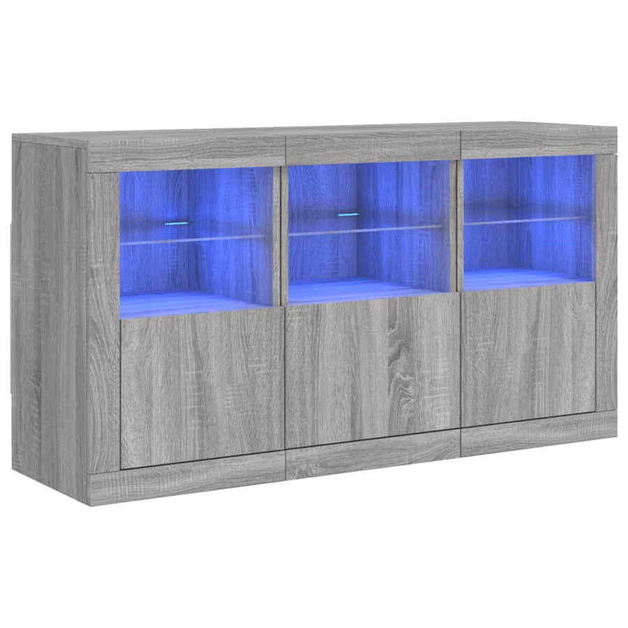 Dressoir Met Led-Verlichting 23X37X67 Cm Eiken Grijs sonoma