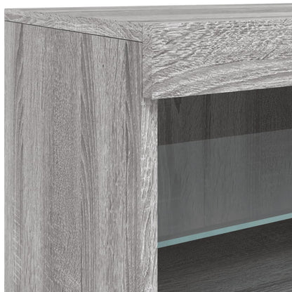 Dressoir Met Led-Verlichting 23X37X67 Cm Eiken Grijs sonoma