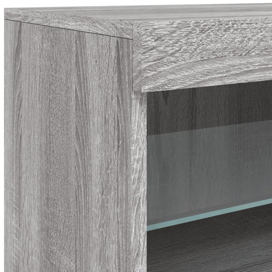 Dressoir Met Led-Verlichting 23X37X67 Cm Eiken Grijs sonoma