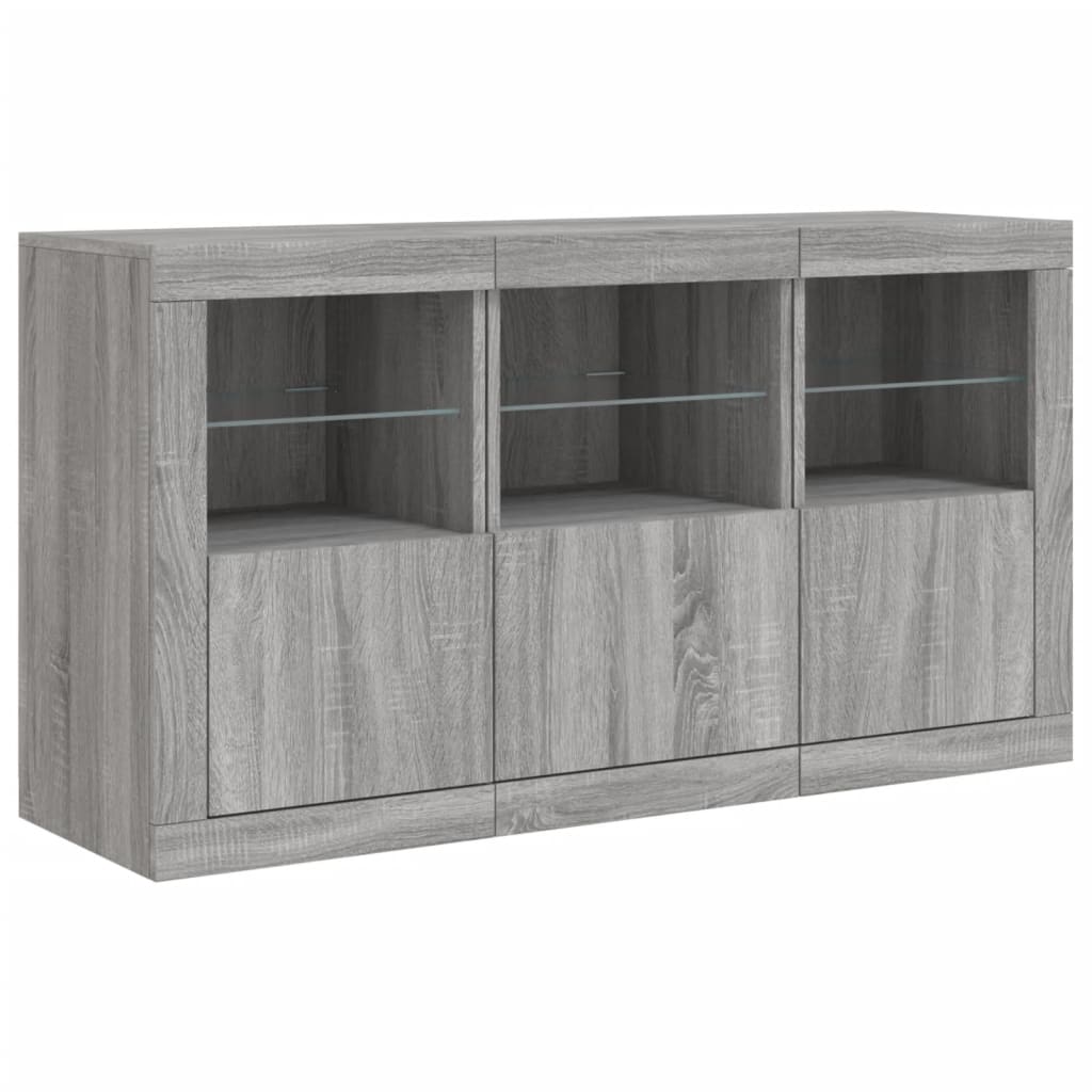 Dressoir Met Led-Verlichting 23X37X67 Cm Eiken Grijs sonoma