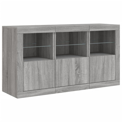 Dressoir Met Led-Verlichting 23X37X67 Cm Eiken Grijs sonoma