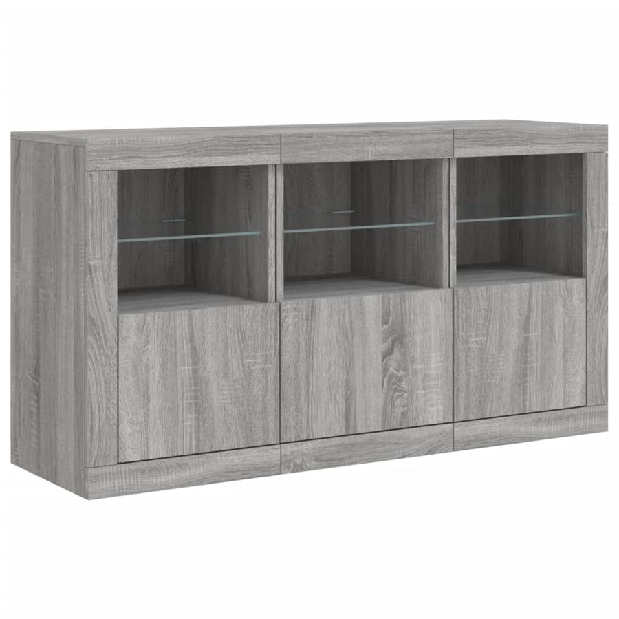 Dressoir Met Led-Verlichting 23X37X67 Cm Eiken Grijs sonoma