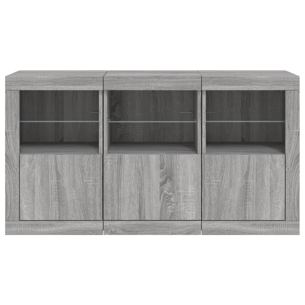 Dressoir Met Led-Verlichting 23X37X67 Cm Eiken Grijs sonoma