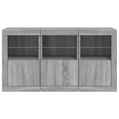 Dressoir Met Led-Verlichting 23X37X67 Cm Eiken Grijs sonoma