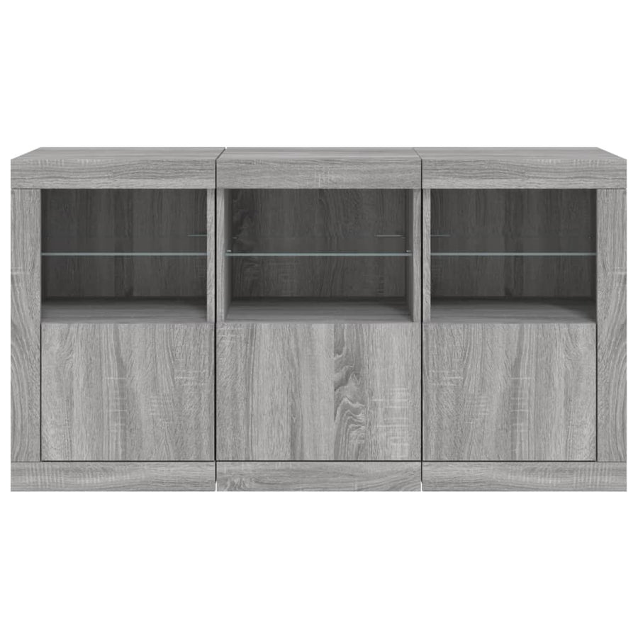 Dressoir Met Led-Verlichting 23X37X67 Cm Eiken Grijs sonoma