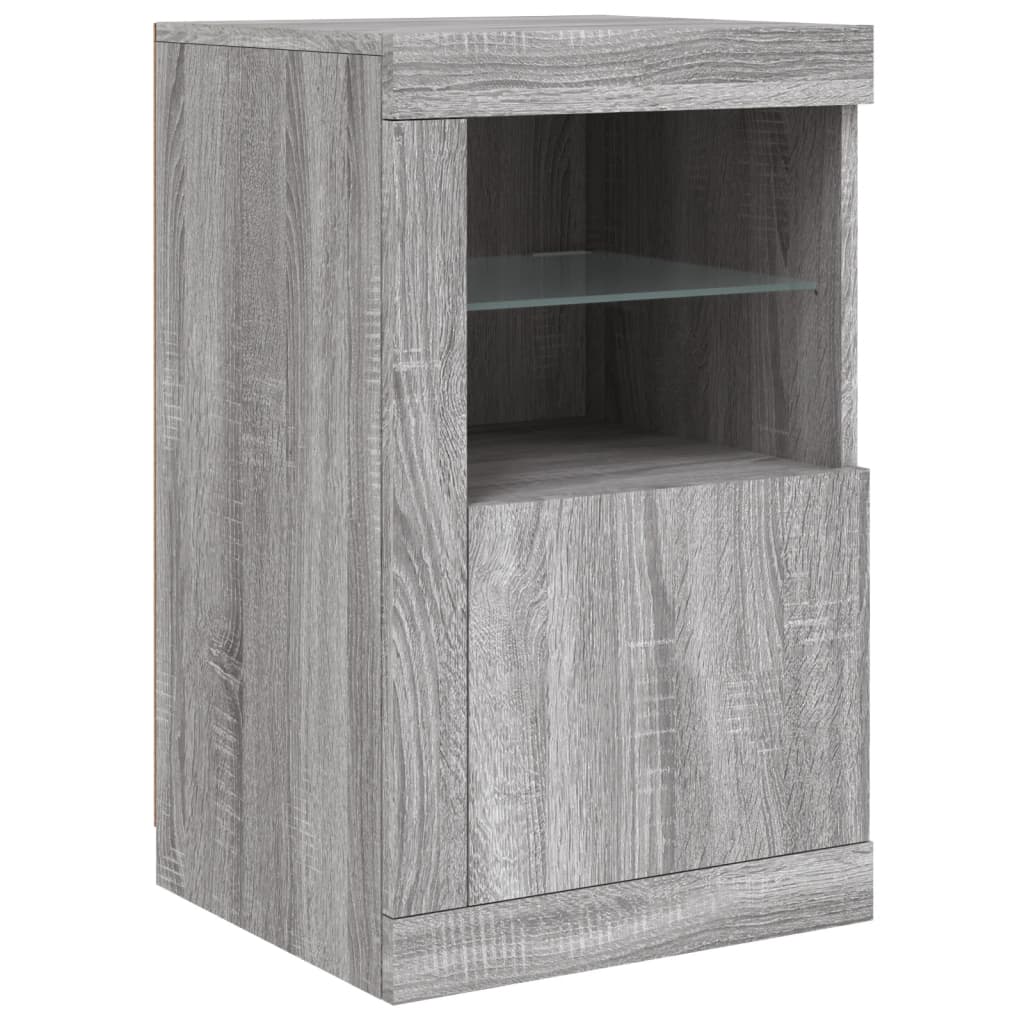 Dressoir Met Led-Verlichting 23X37X67 Cm Eiken Grijs sonoma