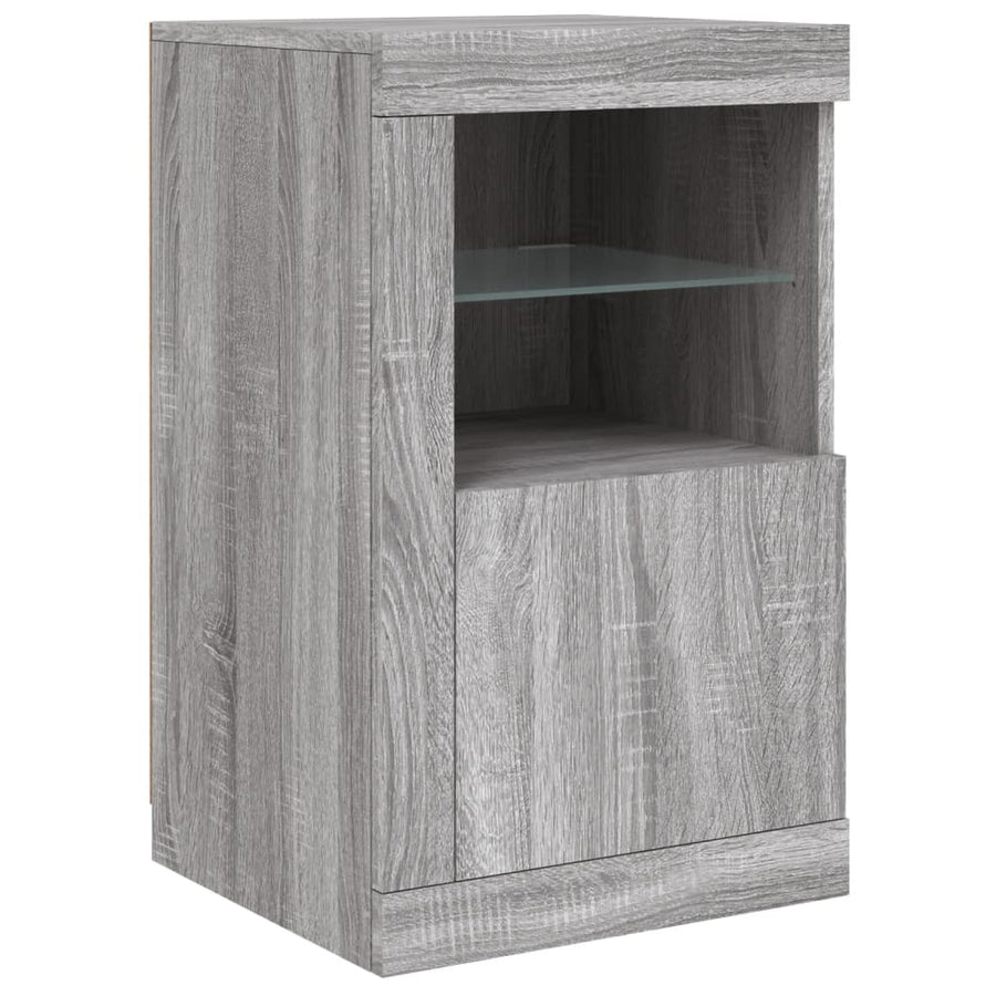 Dressoir Met Led-Verlichting 23X37X67 Cm Eiken Grijs sonoma