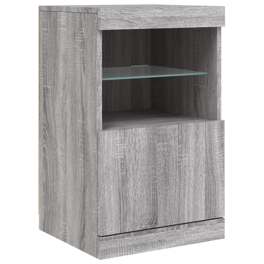 Dressoir Met Led-Verlichting 23X37X67 Cm Eiken Grijs sonoma