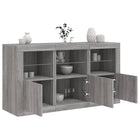 Dressoir 123x37x67 cm grijs sonoma eiken met LED