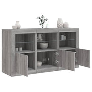 Dressoir 123x37x67 cm grijs sonoma eiken met LED