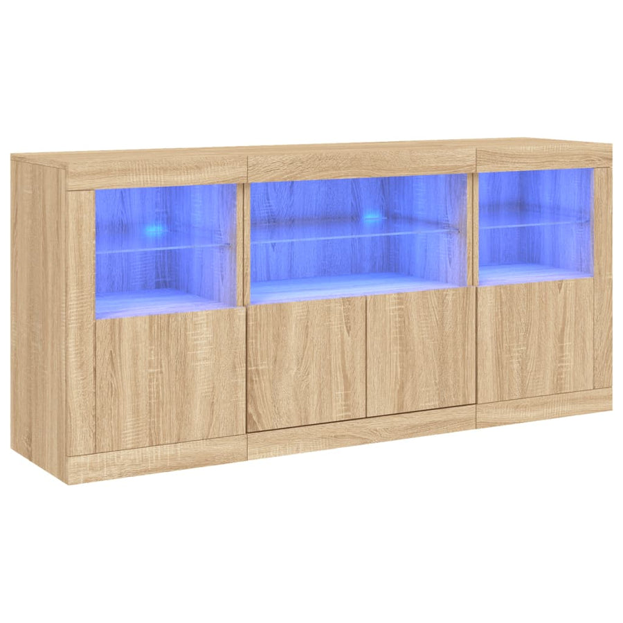 Dressoir Met Led-Verlichting 42,5X37X67 Cm Kleurig Sonoma eiken