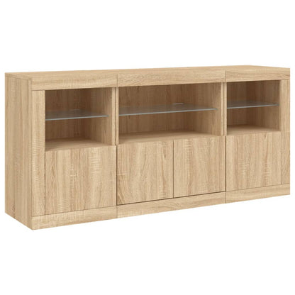 Dressoir Met Led-Verlichting 42,5X37X67 Cm Kleurig Sonoma eiken