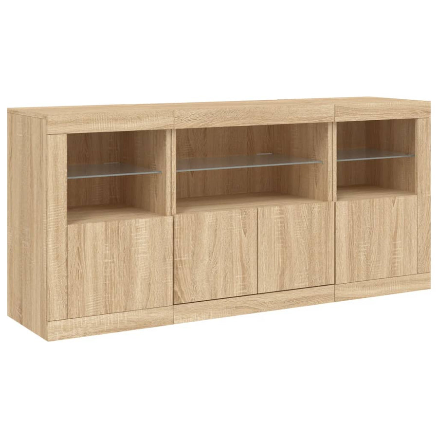 Dressoir Met Led-Verlichting 42,5X37X67 Cm Kleurig Sonoma eiken