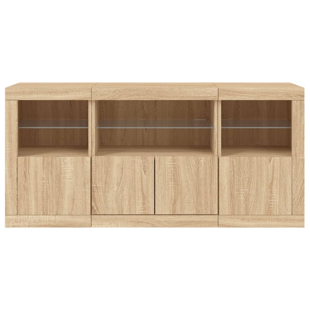 Dressoir Met Led-Verlichting 42,5X37X67 Cm Kleurig Sonoma eiken
