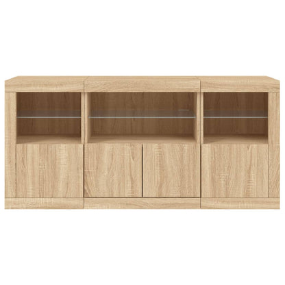 Dressoir Met Led-Verlichting 42,5X37X67 Cm Kleurig Sonoma eiken