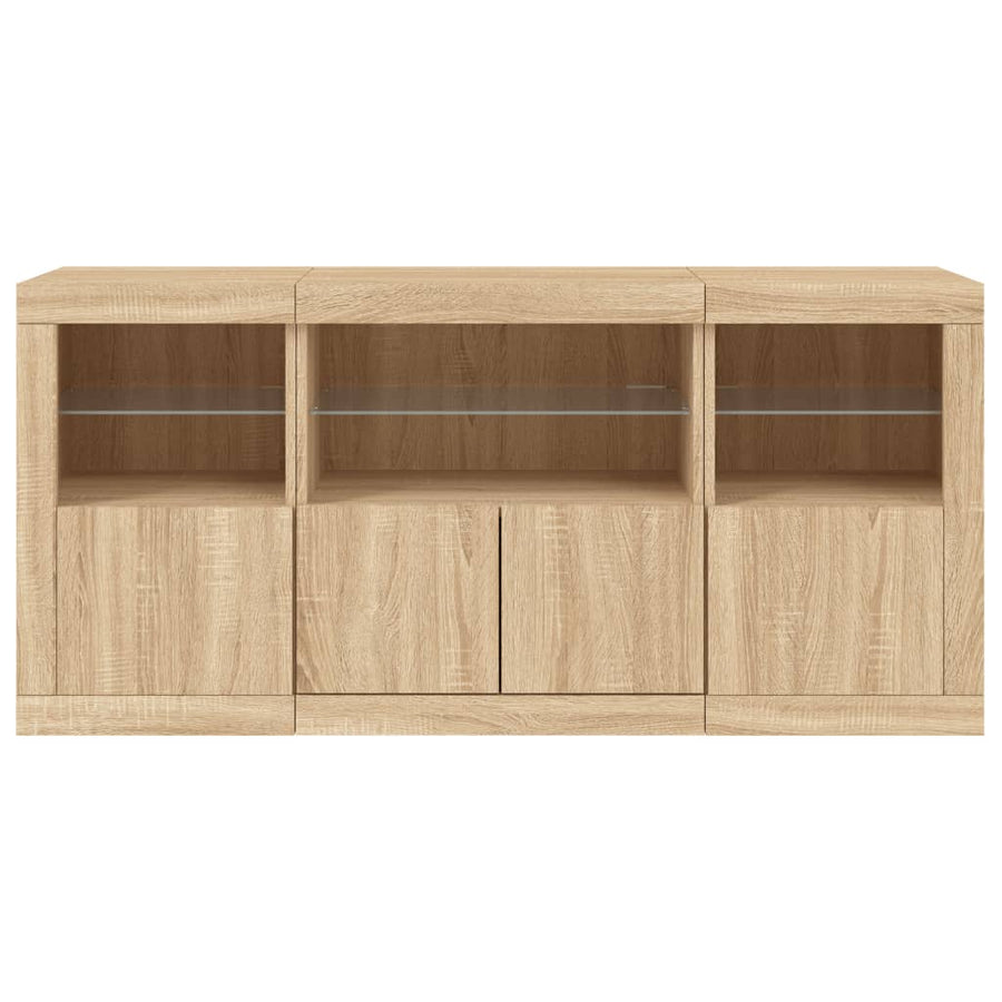 Dressoir Met Led-Verlichting 42,5X37X67 Cm Kleurig Sonoma eiken