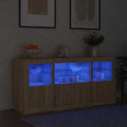 Dressoir 142,5x37x67 cm sonoma eikenkleurig LED