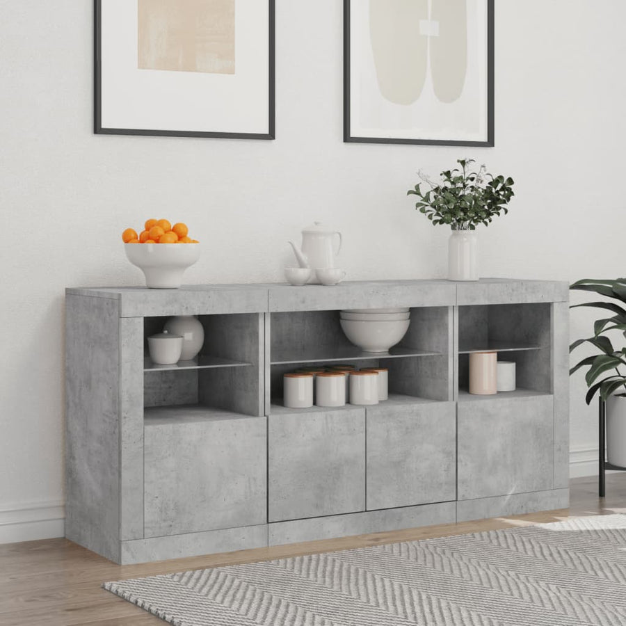 Dressoir Met Led-Verlichting 42,5X37X67 Cm Betongrijs