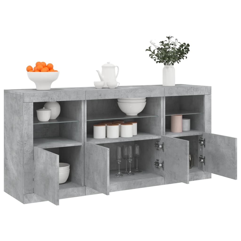 Dressoir Met Led-Verlichting 42,5X37X67 Cm Betongrijs