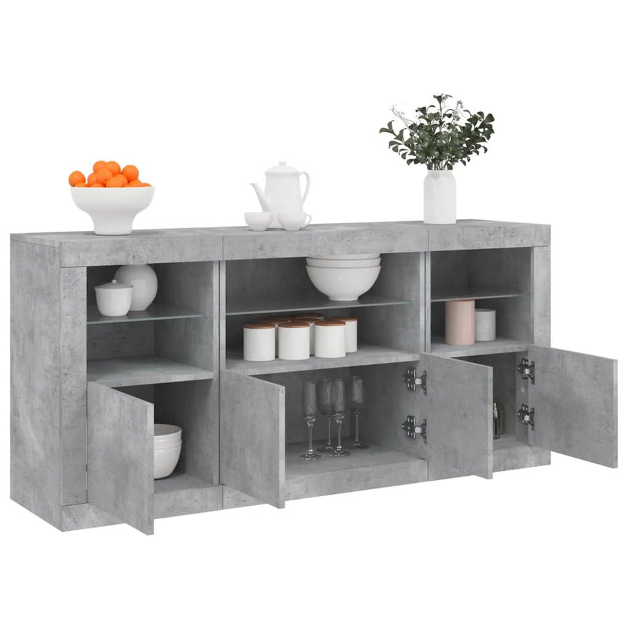 Dressoir Met Led-Verlichting 42,5X37X67 Cm Betongrijs