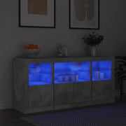 Dressoir 142,5x37x67 cm betongrijs LED