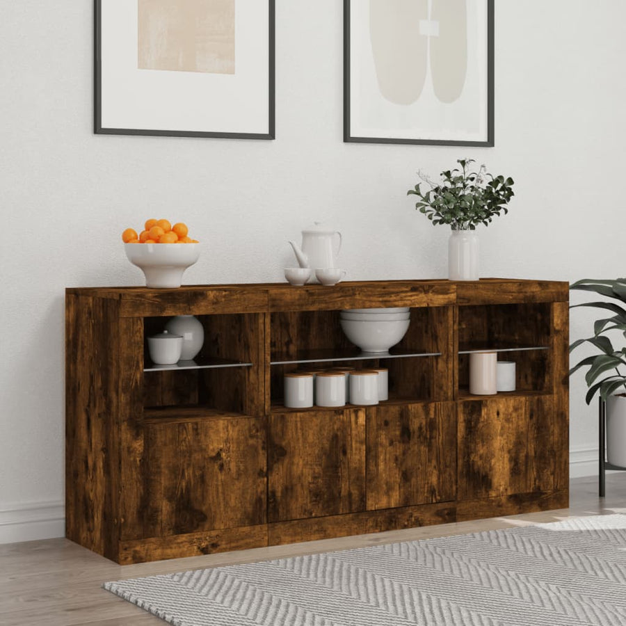 Dressoir Met Led-Verlichting 42,5X37X67 Cm Kleur Gerookt eiken