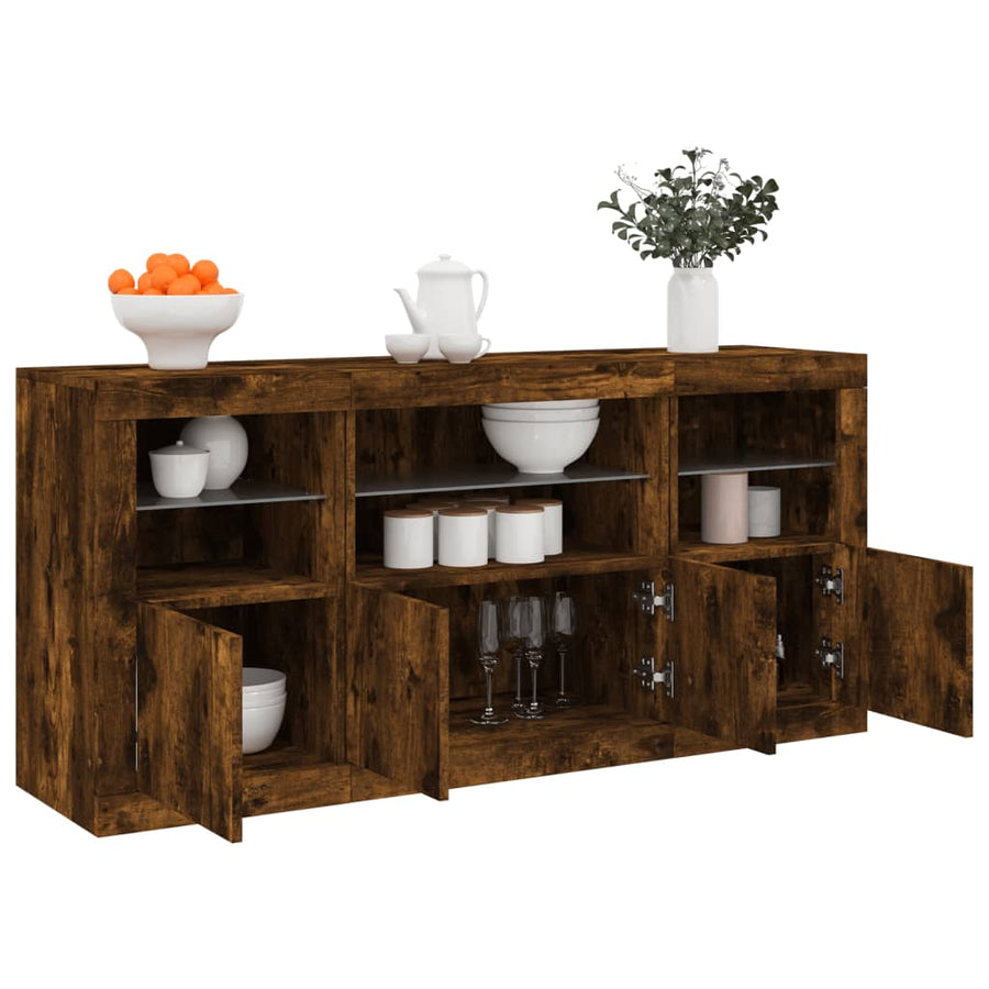 Dressoir Met Led-Verlichting 42,5X37X67 Cm Kleur Gerookt eiken