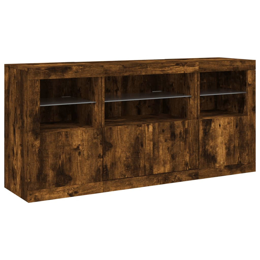 Dressoir Met Led-Verlichting 42,5X37X67 Cm Kleur Gerookt eiken
