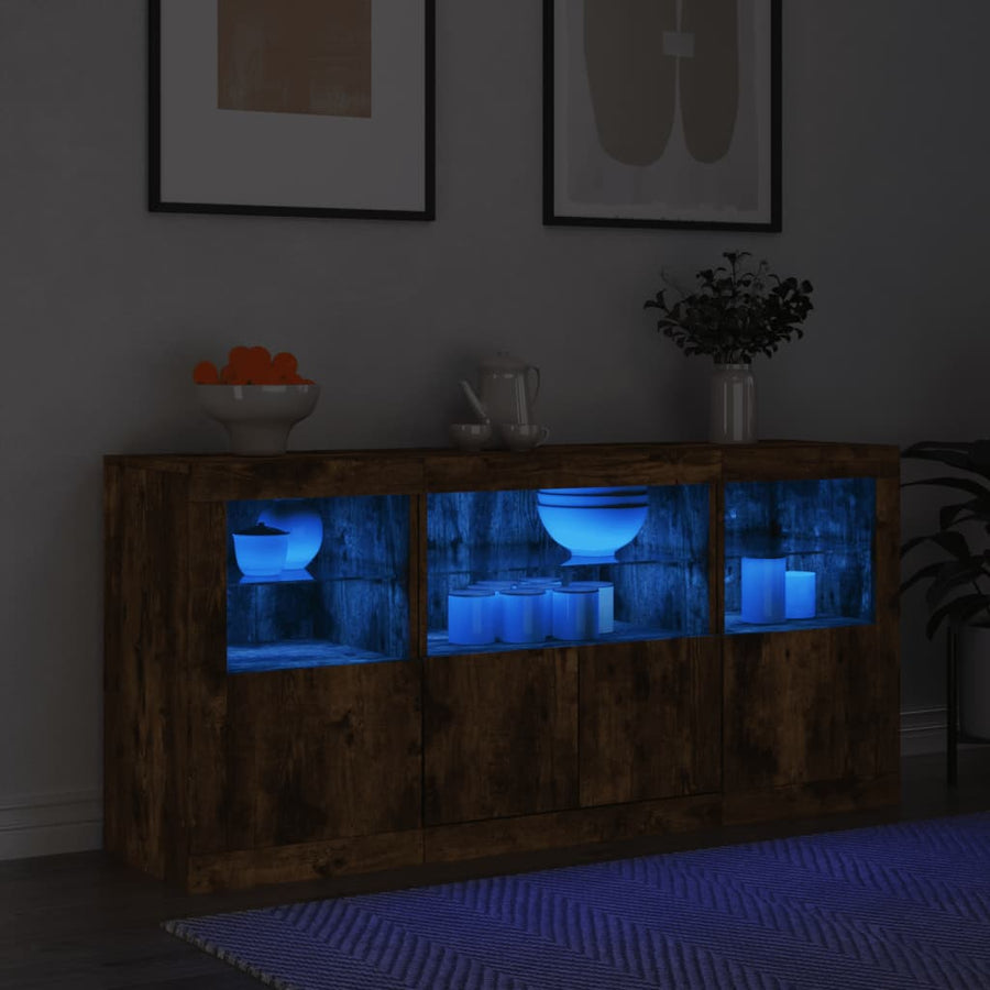 Dressoir Met Led-Verlichting 42,5X37X67 Cm Kleur Gerookt eiken