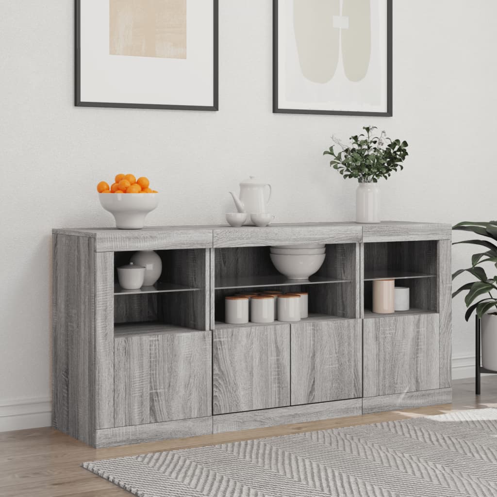 Dressoir Met Led-Verlichting 42,5X37X67 Cm Grijs sonoma