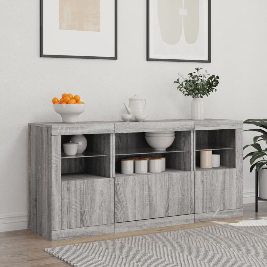 Dressoir Met Led-Verlichting 42,5X37X67 Cm Grijs sonoma
