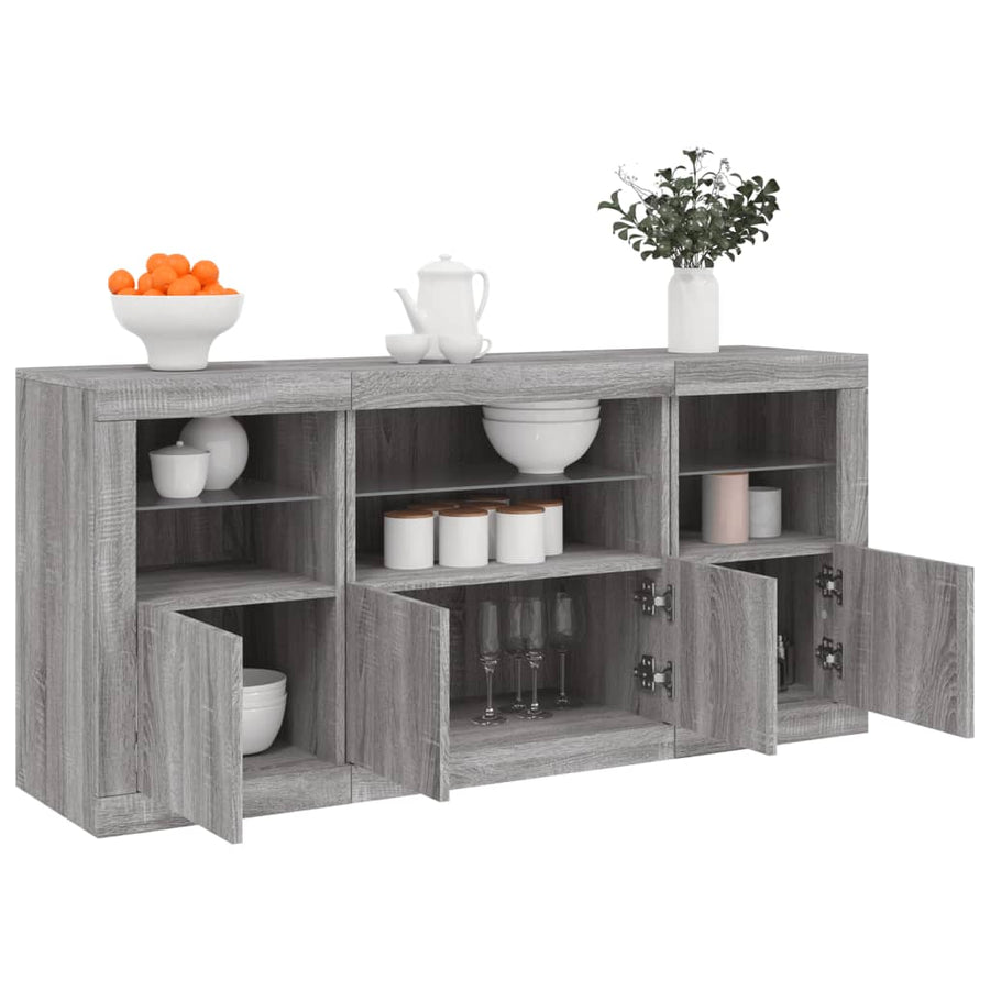 Dressoir Met Led-Verlichting 42,5X37X67 Cm Grijs sonoma