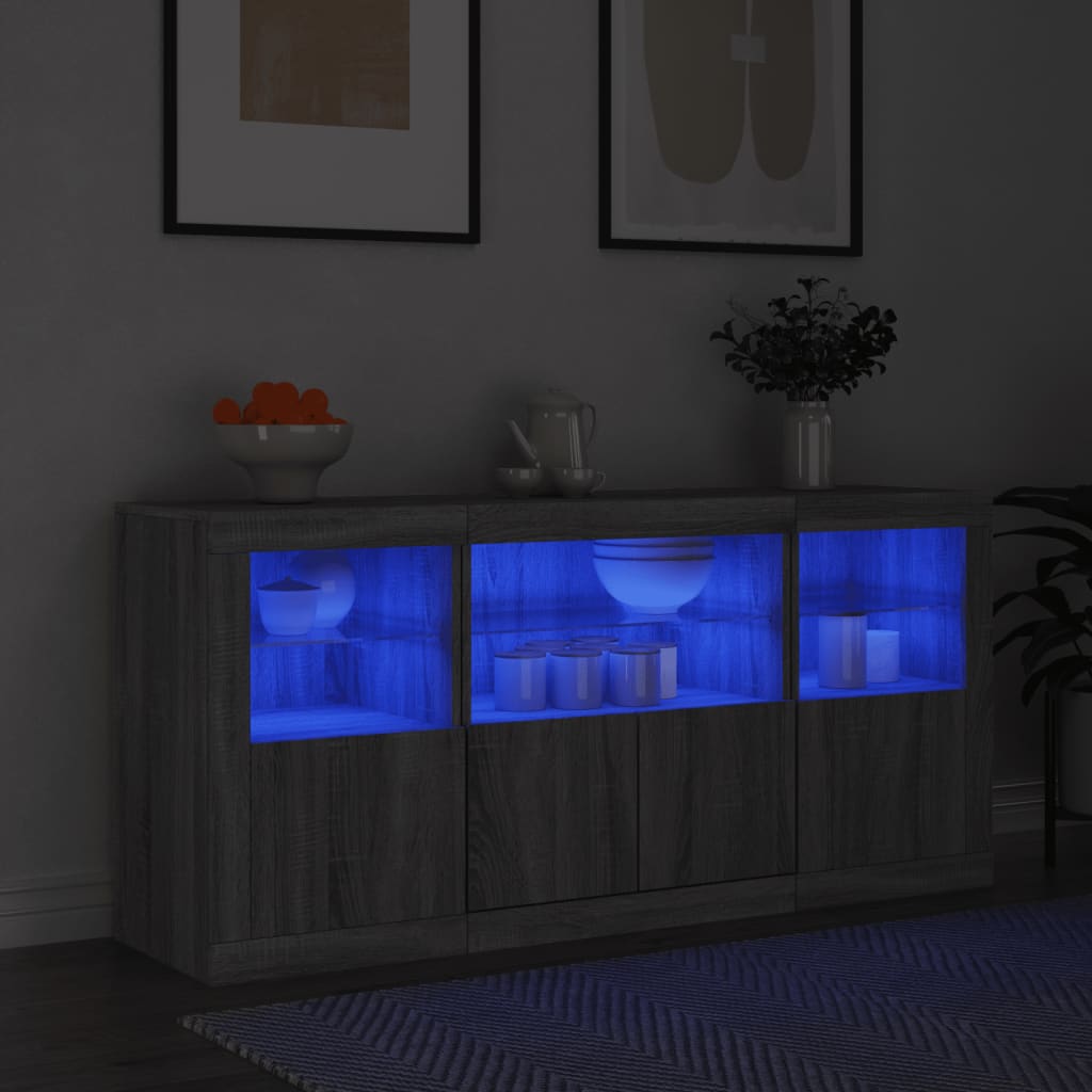 Dressoir Met Led-Verlichting 42,5X37X67 Cm Grijs sonoma