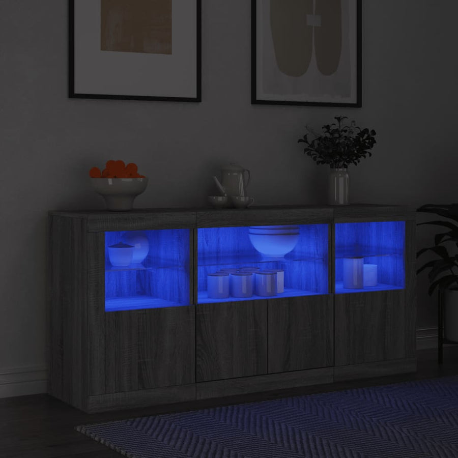 Dressoir Met Led-Verlichting 42,5X37X67 Cm Grijs sonoma
