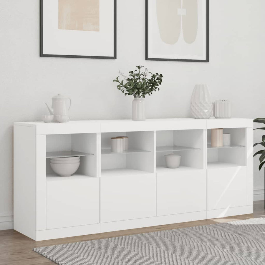 Dressoir Met Led-Verlichting 63X37X67 Cm Wit