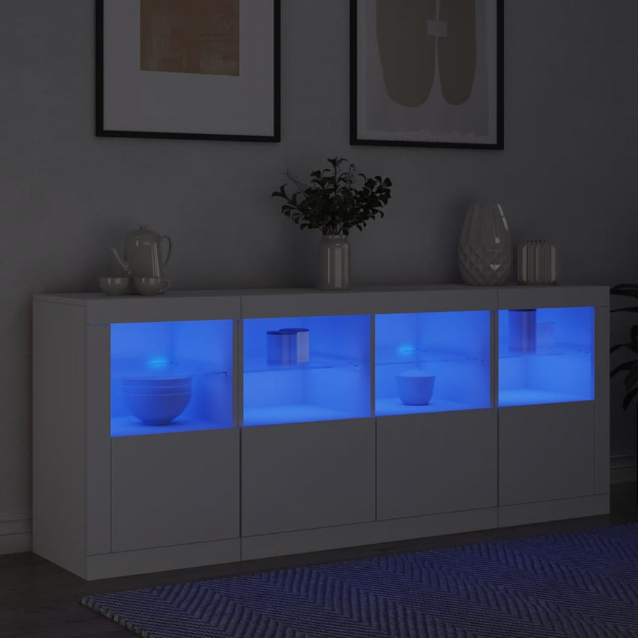 Dressoir Met Led-Verlichting 63X37X67 Cm Wit